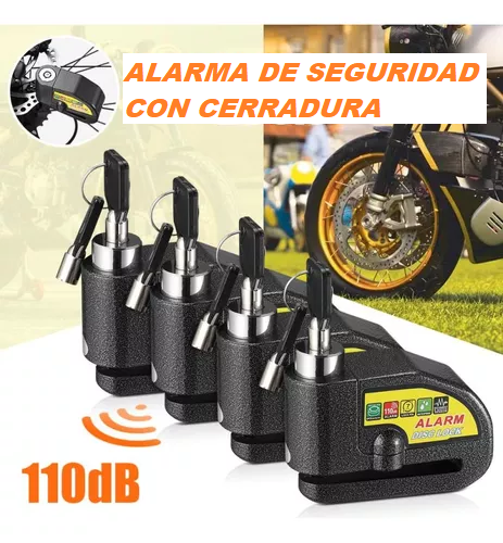 Candado Alarma Bici/moto Freno De Disco Antirrobos